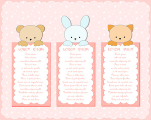 Baby animal banners collection.