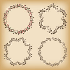 Set floral frames.