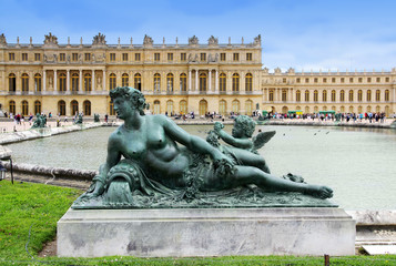 Fototapeta na wymiar Statue of La Saône at Water Parterre, Versailles, France