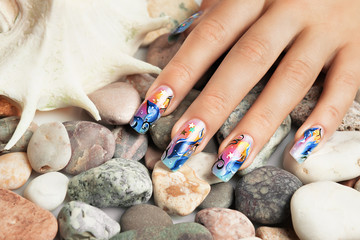 Nails sea design.