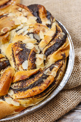 Traditional braided poppy seed cake