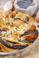 Traditional braided poppy seed cake
