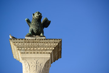 Saint Marks Winged Lion Venetian Symbol Column 12th Century Orig