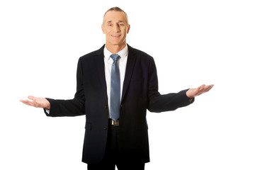 Businessman with open hands