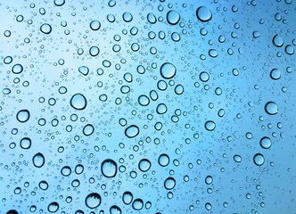 Water drops blue background
