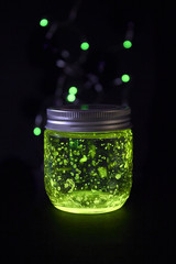 Glowing jar in the darkness