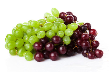 fresh rose and green grapes