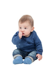 Little baby sitting on the floor