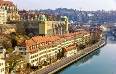 Fototapeta na wymiar Riverside of Bern in Switzerland