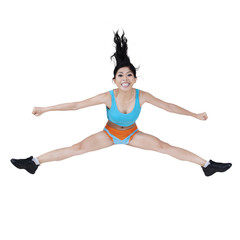 Fitness woman jumping