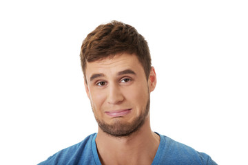 Fototapeta premium Young depressed man.