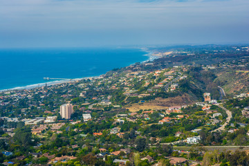 Fototapeta na wymiar View of La Jolla, from Mount Soledad in La Jolla, California.
