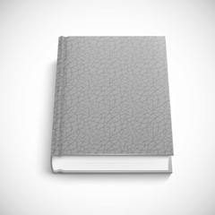 book template with grey color lather hard cover