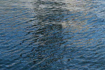 Blue sea surface for background. Selective focus.