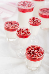 pannacotta  with pomegranate jelly