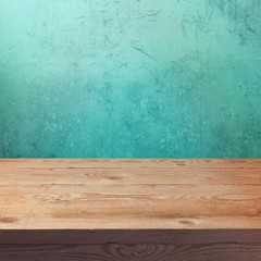 Vintage wooden table mock up template