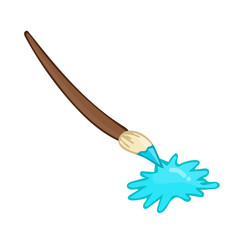 brush paint with blue paint splash