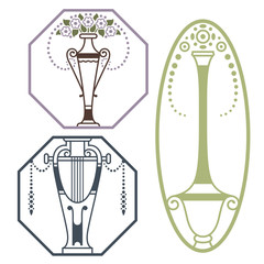 Vector element with flowers for invitations, greeting card