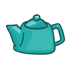 tea kettle isolated illustration