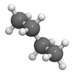 Butane, molecular model