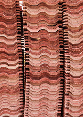 stack of red roof tiles