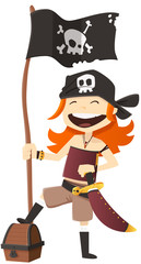 pirate girl et trésor