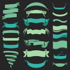 Set of retro ribbons and arrows, banner