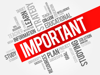 IMPORTANT word cloud, education concept