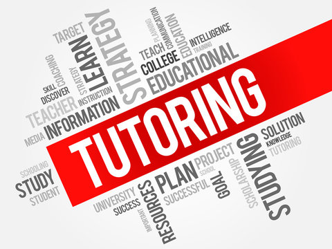 TUTORING word cloud, education concept