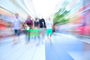 Diversified young crowd on street