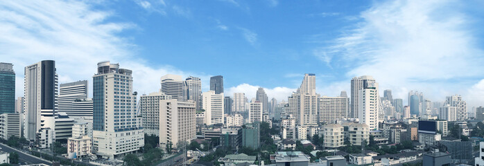 Naklejka premium Widok na panoramę centrum biznesowego Bangkoku