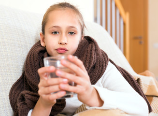 Girl caught a flu
