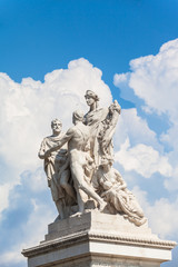 Fototapeta na wymiar The statue in front of Monumento nazionale a Vittorio Emanuele I