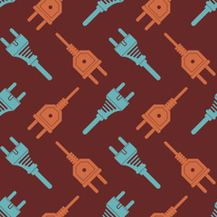 seamless background with different power cord plug