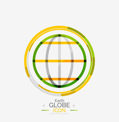 World globe logo stamp