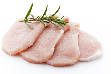 Pork chop on a white background.
