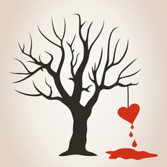 Obraz na płótnie Canvas Heart on a tree