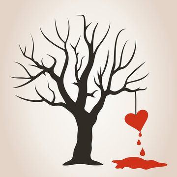 Heart on a tree