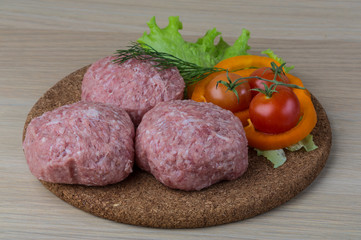 Raw burger cutlet