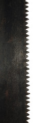 fragment hand wood saw isolated on white background.