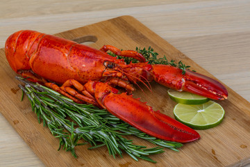 Red boiled lobster