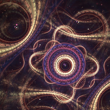 Abstract fractal flower, digital background