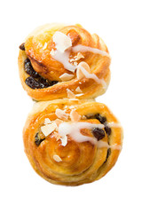 Raisin cream roll danish and almond slice.