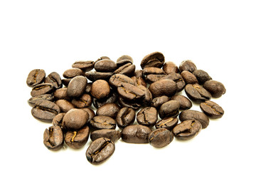 coffee beans on white background.