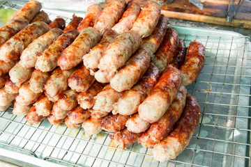 Thai sausage containing pork and rice.