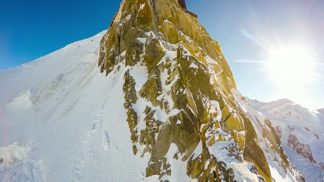 Aiguille du Midi - aerial view - French Alps