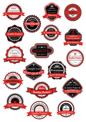 Various labels for premium quality designs