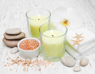 Candles, orcids and towels