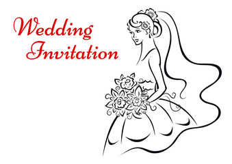 Younf bride in white dress