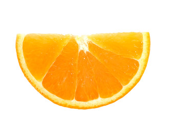 fresh orange slice isolated on white